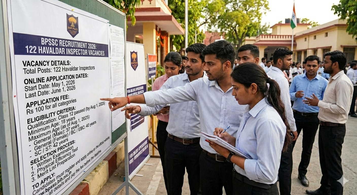 BPSSC recruitment 2026: 122 Havaldar Inspector vacancies announced