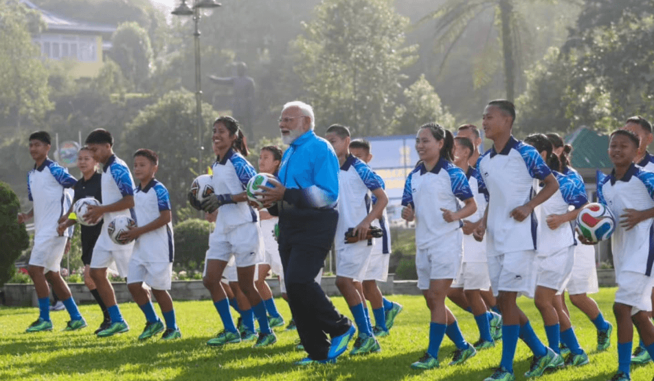 Infantino applauds Modi’s football moment with children in Sikkim