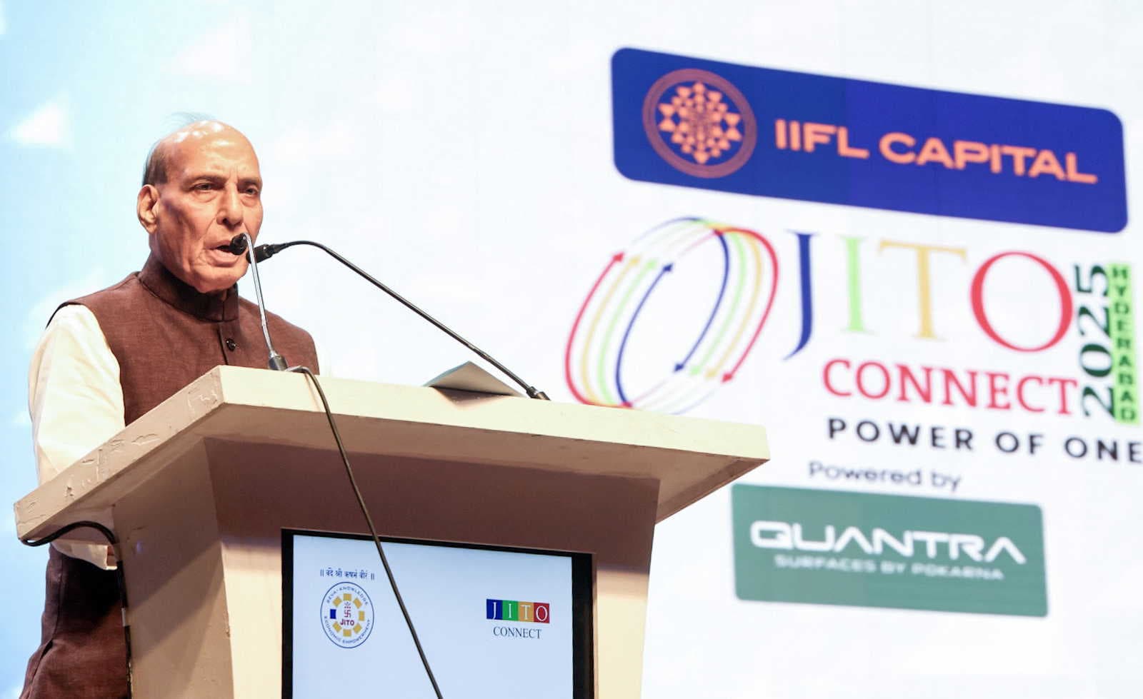 Defence Minister Rajnath Singh says India could lead global arms market in next three decades, with private sector playing a major role