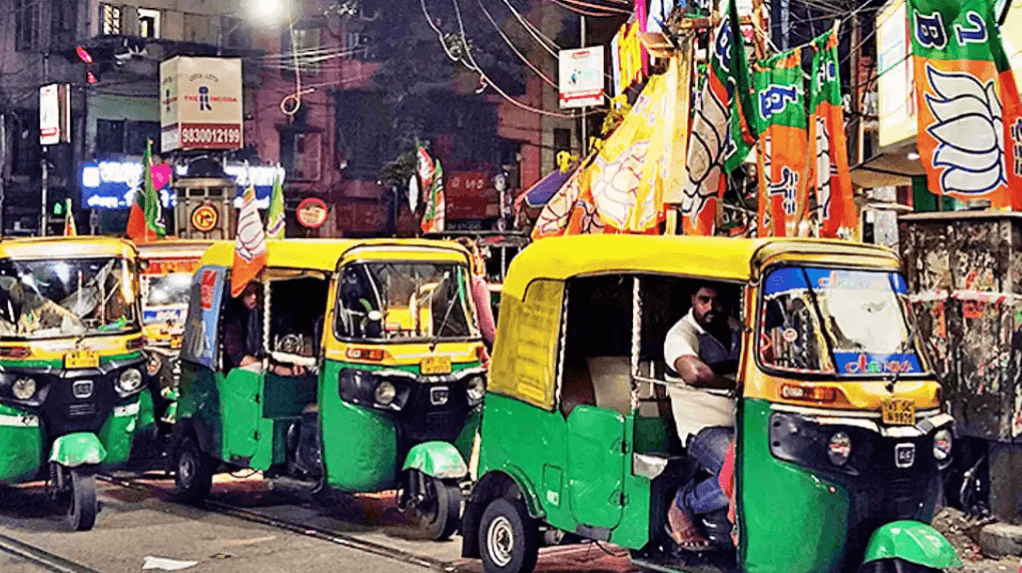 TMC flags out, BJP symbols in: Kolkata auto-toto stands see overnight political shift