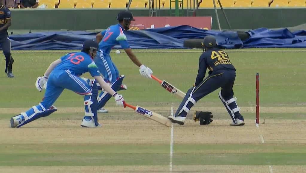 WATCH। Priyansh Arya falls victim to freak run-out as bat gets stuck in bizarre dismissal against Sri Lanka A