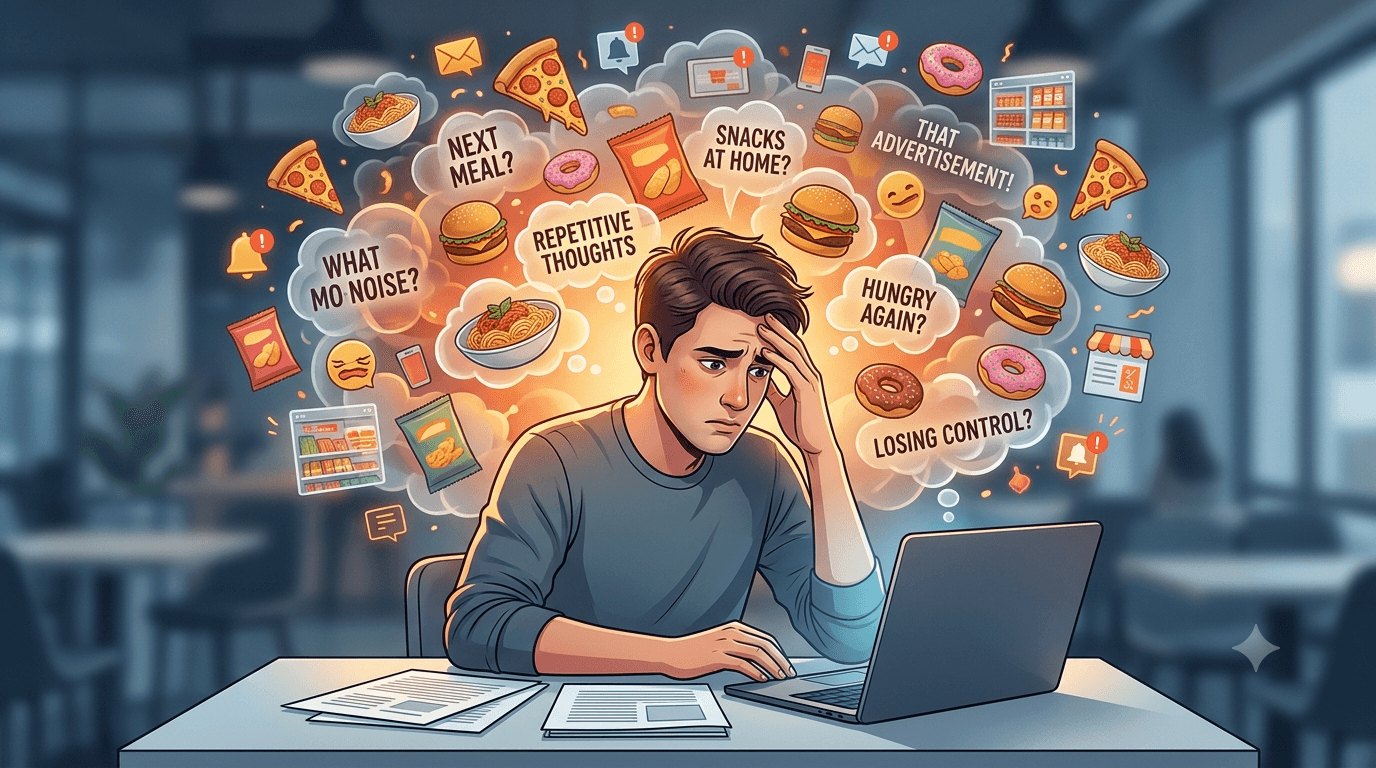 Food noise can make food thoughts feel constant and distracting | AI generated